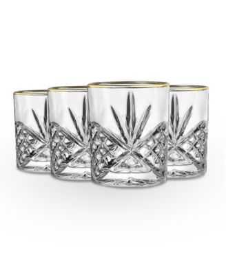 Двойные старомодные бокалы Godinger Dublin Platinum, набор из 4 штук