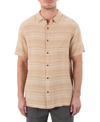 Мужская рубашка с коротким рукавом Oceanside от Hurley коричневого цвета