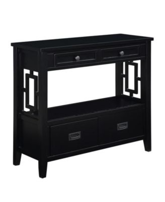 Консольный стол CASAINC 36" из сосны с 4 выдвижными ящиками и 1 полкой для хранения черный