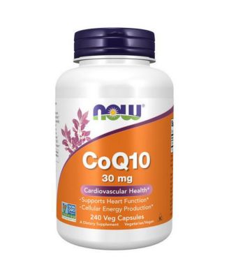 Now Foods CoQ10 ,30 мг,240 растительных капсул белого цвета
