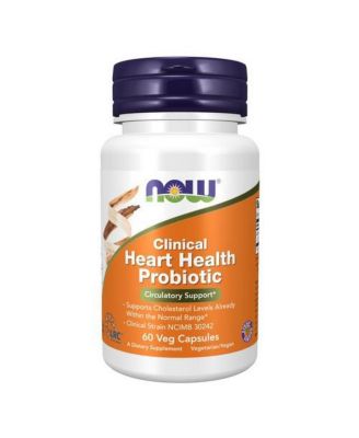 Пробиотик для здоровья сердца Now Foods,60 растительных капсул белого цвета