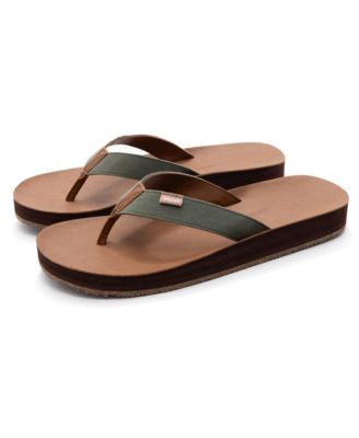 Мужские шлепанцы-стринги Feelgoodz Men's Zensole Kinderz из искусственной кожи зеленого цвета