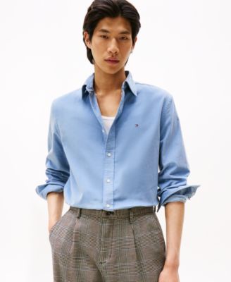 Мужская однотонная вельветовая рубашка обычного покроя от Tommy Hilfiger