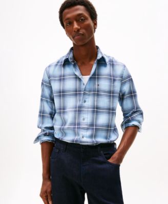 Мужская рубашка в клетку из мягкой на ощупь ткани обычного кроя от Tommy Hilfiger