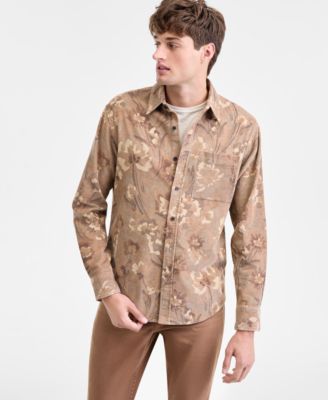 Мужская хлопчатобумажная рубашка Woods с длинным рукавом Sun + Stone, эксклюзивная модель Macy's