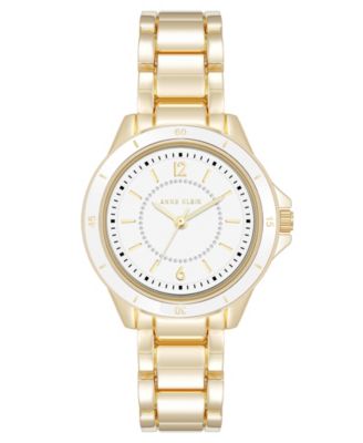 Женские кварцевые часы Anne Klein из белого с золотом металлического сплава, 31-миллиметровое золото