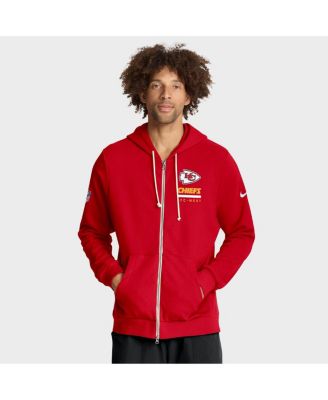 Мужская красная толстовка Nike Kansas City Chiefs Sideline Utility Player Performance с капюшоном на молнии