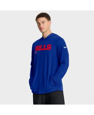 Мужская футболка Nike Royal Buffalo Bills Sideline Pure Fury Performance с длинным рукавом и толстовкой с капюшоном