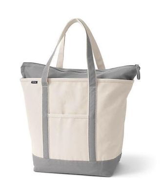 Большая холщовая сумка Lands' End с 5 карманами на молнии сверху