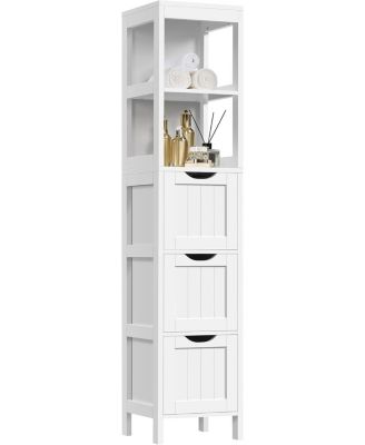 Шкаф для хранения в ванной комнате VANIRROR, тонкий, глубиной 12 м, с 3 выдвижными ящиками и 2 полками, 56 В x 12 Ш, Белый