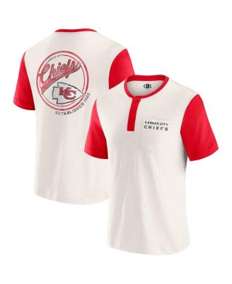 Мужская кремовая футболка с карманами Kansas City Chiefs Henley Color Block из коллекции Darius Rucker от Fanatics