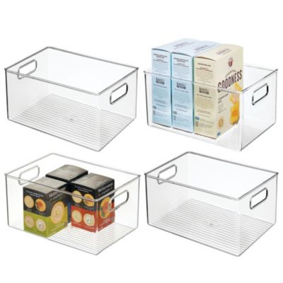 Контейнер для хранения IDesign Pantry с ручками, набор из 4 штук, прозрачный, Сделано в США