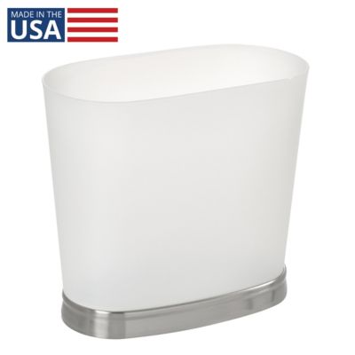 Маленькое овальное мусорное ведро для ванной комнаты IDesign - Матовый никель - Сделано в США