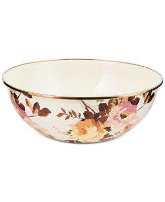 Очень большая миска для ежедневного употребления MacKenzie-Childs Wild Rose White, 192 унции.