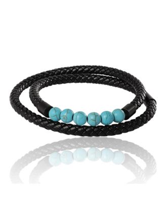 Браслет из кожи и бисера Lucky Brand - 16,5