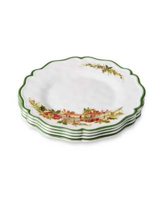Сертифицированные международные салатные тарелки из меламина Holly Tree, набор из 4 штук