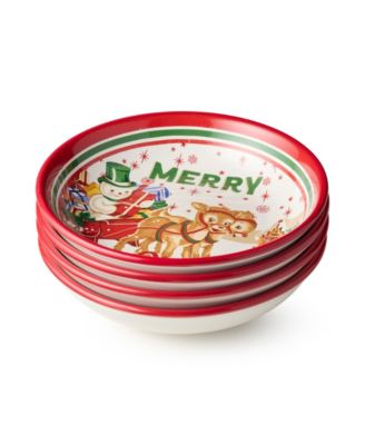 Сертифицированные международные Ретро-рождественские суповые миски Санта-Клауса, набор из 4 штук