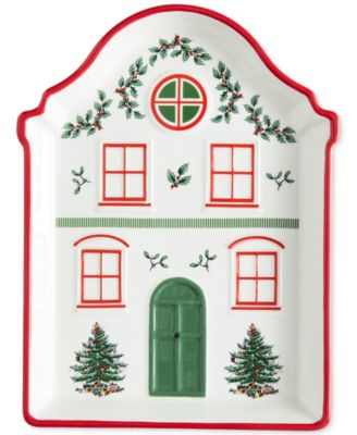 Поднос для лакомств Spode Christmas Tree Village, красный