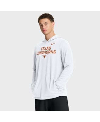Мужская белая футболка Nike Texas Longhorns 2025 Sideline Performance с капюшоном и длинными рукавами от Nike.