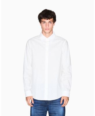 Мужская рубашка A|X Armani Exchange из хлопка обычного кроя с жаккардовым принтом по всей длине и логотипом