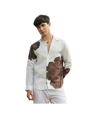 Мужская рубашка Campus Sutra Primrose Flora коричневого цвета