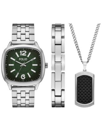 Мужские кварцевые часы Folio с тремя стрелками из серебряного сплава, 41 мм