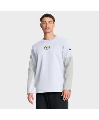 Мужская футболка с длинным рукавом Nike White Green Bay Packers Sideline Scripted to Win Performance