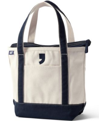 Холщовая сумка-тотализатор Lands' End Medium с вышивкой и 5 карманами на молнии сверху