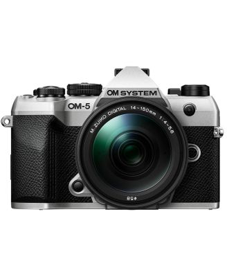 Беззеркальная камера OM-SYSTEM OM-5 Mark II с объективом M.Zuiko 14–150 мм, серебристая