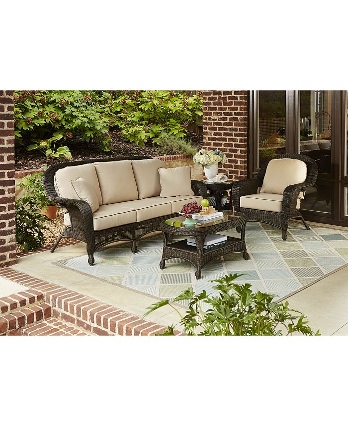 Furniture Monterey Wicker Outdoor Club Chair with Sunbrella® Cushions