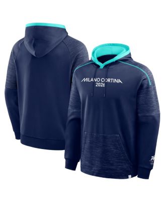 Мужская толстовка-пуловер Fanatics темно-синего цвета Milano Cortina на зимних Олимпийских играх 2026 года в Милане.