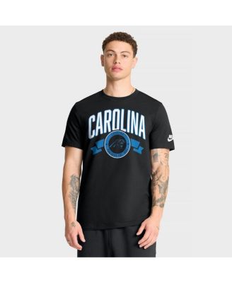 Мужская черная футболка Nike Carolina Panthers с перемоткой спереди и сзади Hit Essential