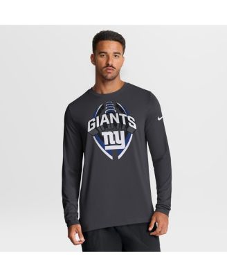 Мужская футболка Nike Anthracite New York Giants Prime Time Legend Icon Performance с длинным рукавом