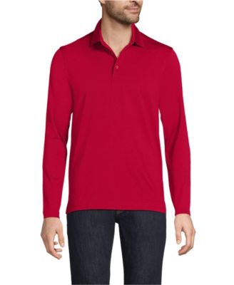 Мужское быстросохнущее поло современного покроя с длинным рукавом Lands'End для мужчин