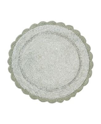 Вязаный крючком хлопчатобумажный коврик для ванной Laura Ashley, круглый зеленый, 26 дюймов