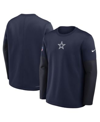 Мужская темно-синяя футболка Nike Dallas Cowboys Sideline Coach Therma-FIT с длинным рукавом от Nike