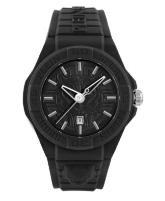 Новые мужские часы Plein Sport Fearless с 3 стрелками и датой, кварцевые, на черном силиконовом ремешке, 46 мм