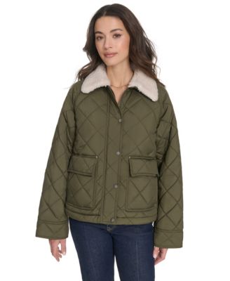 Женская стеганая куртка Levi's Regular Diamond зеленого цвета