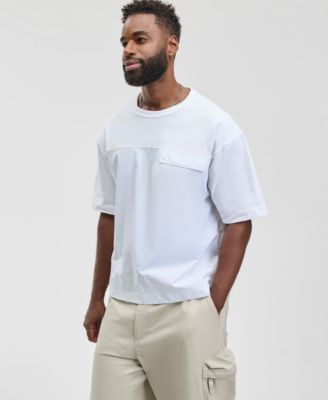 Мужская футболка свободного кроя Mode of One с коротким рукавом и круглым вырезом и карманом, эксклюзивная модель Macy's