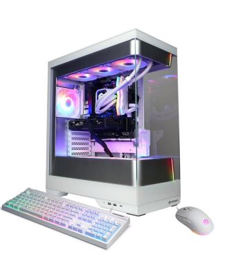 Настольный игровой компьютер CyberPowerPC Gamer Supreme с жидкостным охлаждением, AMD Ryzen 7 9800X3D, 4,7 ГГц, 32 ГБ оперативной памяти, 2 ТБ SSD, AMD Radeon RX 9060 XT, 16 ГБ, Windows white