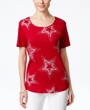UPC 706255087819 - Karen Scott Petite Star-Print T-Shirt, Only at Macy ...