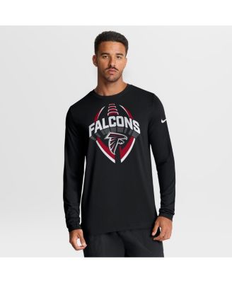 Мужская черная футболка Nike Atlanta Falcons Prime Time Legend Icon Performance с длинным рукавом