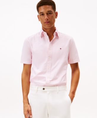 Мужская рубашка с коротким рукавом Heritage Oxford в полоску от Tommy Hilfiger