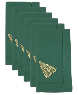 Салфетка для вышивания Рождественской елки Saro Lifestyle, набор из 6 салфеток для вышивания рождественской елки