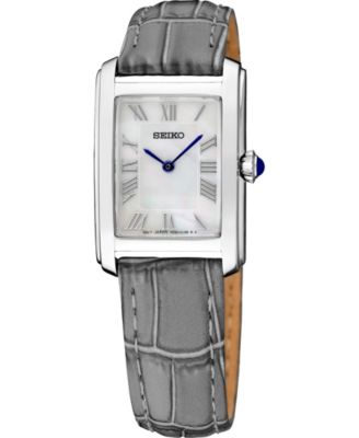 Кварцевые часы Seiko Women's Essentials на кожаном ремешке, 22,2 мм