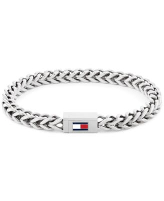 Мужской плетеный браслет из нержавеющей стали серебристого цвета от Tommy Hilfiger