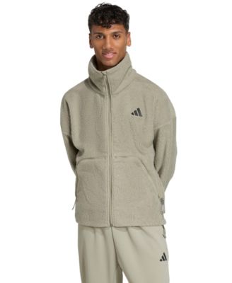 мужская спортивная куртка adidas City Tech из флиса с высоким ворсом и застежкой-молнией на всю длину.