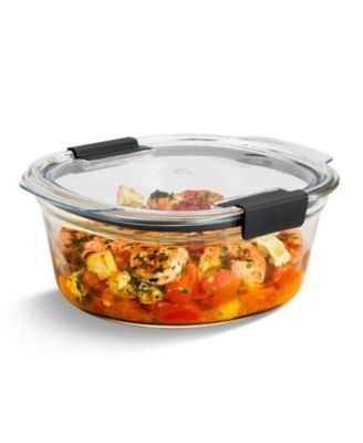 Круглый герметичный контейнер для хранения пищевых продуктов Rubbermaid Brilliance объемом 6,1 стакана белого цвета