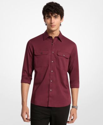 Мужская рубашка классического покроя Michael Kors с двумя карманами и краской для одежды