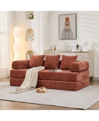 Streamdale Furniture Удобный раскладной диван с матрасом-трансформером, Напольный диван-кровать - Оранжевый